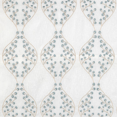 Lee Jofa 2021130.516.0 Lillie Sheer Drapery Fabric in Ivory/blue/Blue/White
