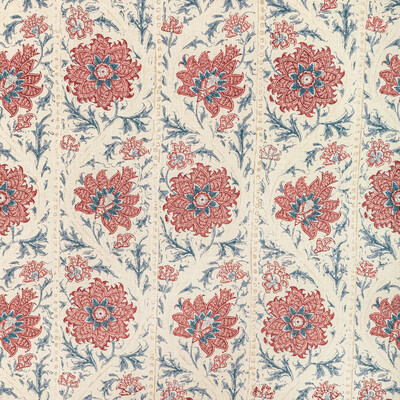 Lee Jofa 2022102.195.0 Calico Vine Multipurpose Fabric in Blue Red/Ivory/Red