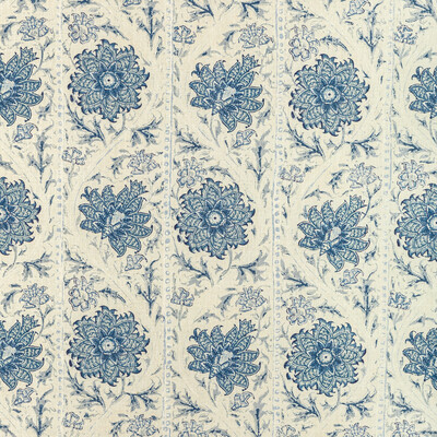 Lee Jofa 2022102.5.0 Calico Vine Multipurpose Fabric in Porcelain/Ivory/Indigo/Blue