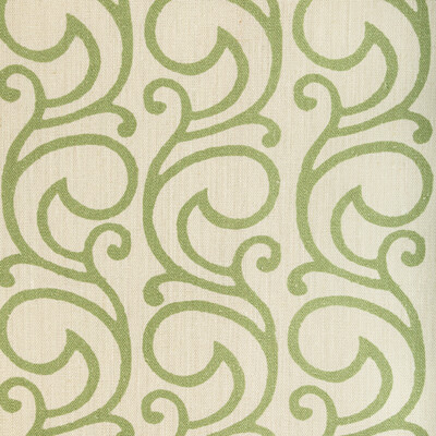 Lee Jofa 2022103.3.0 Serendipity Scroll Multipurpose Fabric in Elm/Ivory/Celery/Green