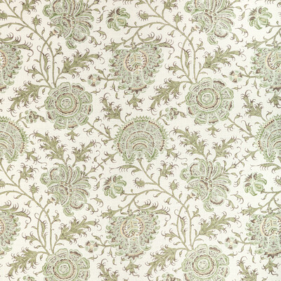 Lee Jofa 2022108.316.0 Indiennes Floral Multipurpose Fabric in Ivy/Ivory/Green/Brown