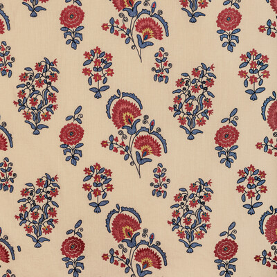 Lee Jofa 2022112.195.0 Mead Embroidery Drapery Fabric in Red/blue/Rust/Blue/Red