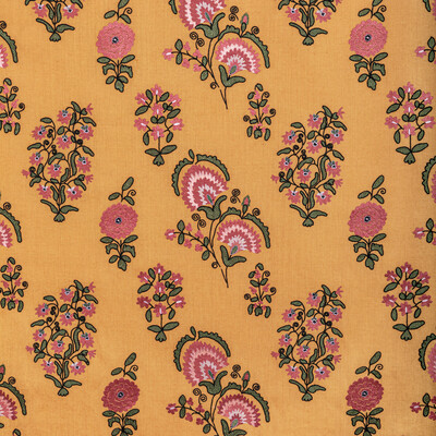 Lee Jofa 2022112.417.0 Mead Embroidery Drapery Fabric in Saffron/petal/Gold/Pink/Green