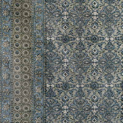 Lee Jofa 2022117.315.0 Palmer Print Multipurpose Fabric in Celadon/Blue/Sage/Dark Blue
