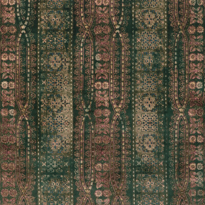 Lee Jofa 2023114.314.0 Brympton Velvet Upholstery Fabric in Cerulean/Green/Gold/Red