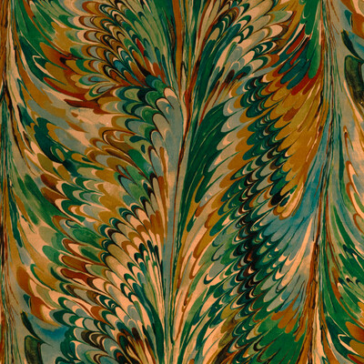 Lee Jofa 2023116.354.0 Taplow Velvet Upholstery Fabric in Teal/bronze/Teal/Gold/Multi