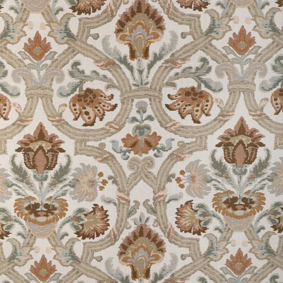 Lee Jofa 2023118.1211.0 New Sevilla Linen Multipurpose Fabric in Clay/Orange/Grey