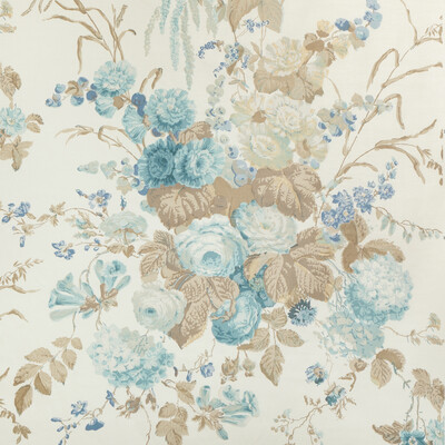 Lee Jofa 2023120.635.0 Floral Bouquet Multipurpose Fabric in Aqua/dune/Brown/Teal