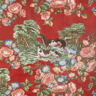 Lee Jofa 2023125.19.0 Whippets Cotton Drapery Fabric in Red/Green