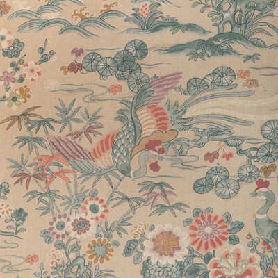 Lee Jofa 2023139.1613.0 Sakura Print Multipurpose Fabric in Shore/Turquoise/Beige/Blue