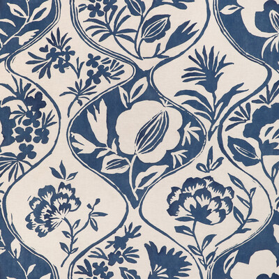 Lee Jofa 2023141.50.0 Calathea Print Multipurpose Fabric in Indigo/Blue/Dark Blue