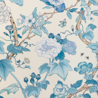 Lee Jofa 2023143.155.0 Gardenia Print Multipurpose Fabric in Delft/sky/Blue/Light Blue