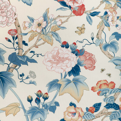 Lee Jofa 2023143.195.0 Gardenia Print Multipurpose Fabric in Blue/red/Red/Blue