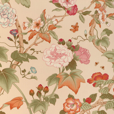 Lee Jofa 2023143.73.0 Gardenia Print Multipurpose Fabric in Spring/Pink/Green