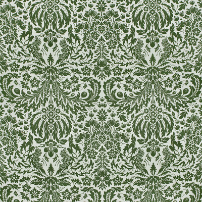 Lee Jofa 2024104.31.0 Damask Multipurpose Fabric in Dark Green/Green/Ivory
