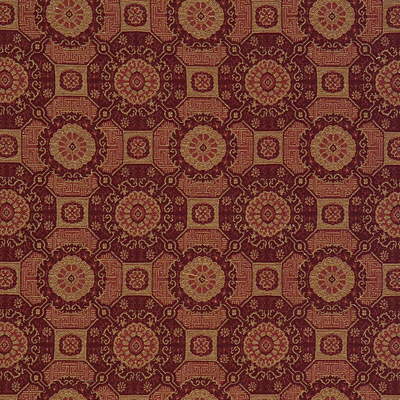 Kravet 24933.940.0 Asiantile Upholstery Fabric in Scarlet/Burgundy/red/Yellow