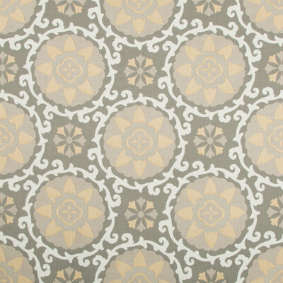 Kravet Design 31969.416.0 Exotic Suzani Upholstery Fabric in Pebble/Camel/Grey/White
