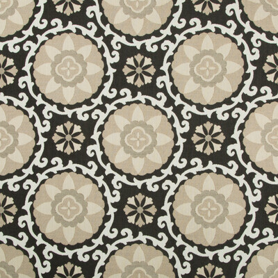 Kravet Design 31969.816.0 Exotic Suzani Upholstery Fabric in Black/Beige/White