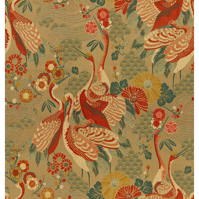 Kravet Design 32257.1216.0 Kimono Inspired Upholstery Fabric in Beige , Orange , Haute Red