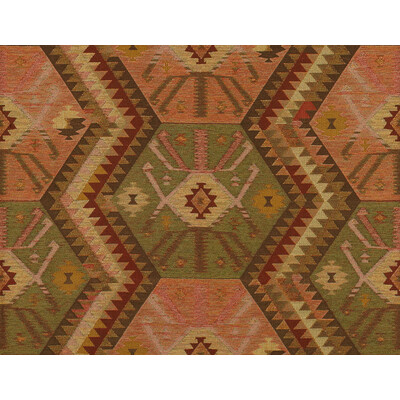 Kravet Couture 32356.312.0 Heritage Kilim Upholstery Fabric in Orange/Brown/Green