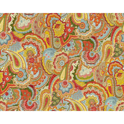 Kravet Couture 32812.530.0 Paisley Crush Upholstery Fabric in Light Blue , Green , Primary