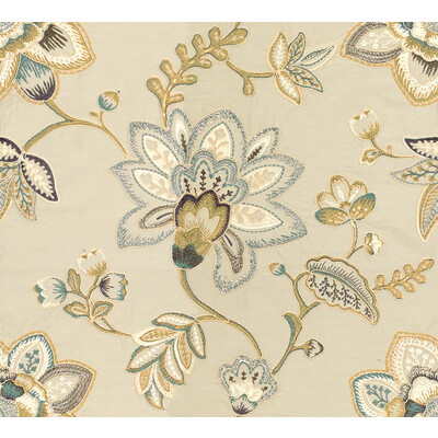 Kravet Couture 33628.516.0 Gilded Plaza Upholstery Fabric in Platinum/Gold/Blue/Beige