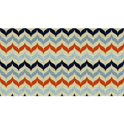 Kravet Design 33654.512.0 Pescara Upholstery Fabric in Blue , Orange , Castaway