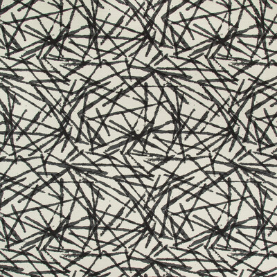 Kravet Design 34584.8.0 Strobelite Upholstery Fabric in Black , Ivory , Midnight