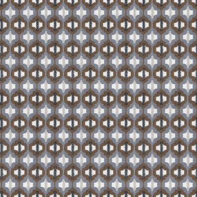 Kravet Couture 34794.516.0 Turned Out Tile Upholstery Fabric in Blue , Brown , Colonial Blue