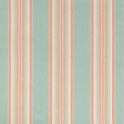 Kravet Design 35169.312.0 Lodeve Ticking Upholstery Fabric in Turquoise , Salmon , Capri