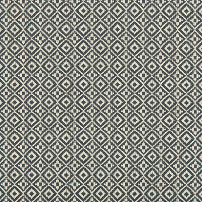 Kravet Design 35403.21.0 Attribute Grid Upholstery Fabric in White , Charcoal , Denim