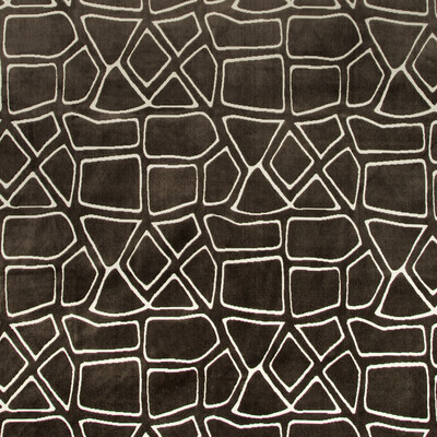 Kravet Design 35508.66.0 Mural Velvet Upholstery Fabric in Ivory , Chocolate , Java