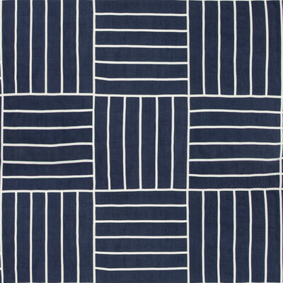 Kravet Design 35510.51.0 Local Grid Multipurpose Fabric in Indigo , White , Indigo
