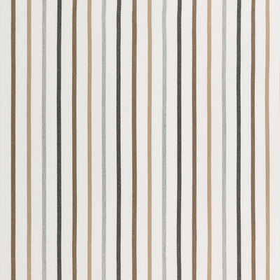 Kravet Couture 35564.611.0 Seaton Stripe Upholstery Fabric in White , Brown , Boardwalk