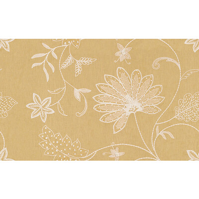 Kravet Couture 3574.4.0 Hand Embroidery Drapery Fabric in Yellow , White , Saffron