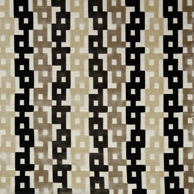 Kravet Couture 35856.816.0 Chain Velvet Upholstery Fabric in Onyx/Beige/Black/Brown