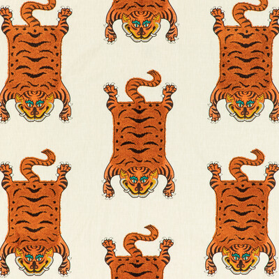 Kravet Couture 36097.1612.0 Kravet Couture Upholstery Fabric in White/Orange/Brown
