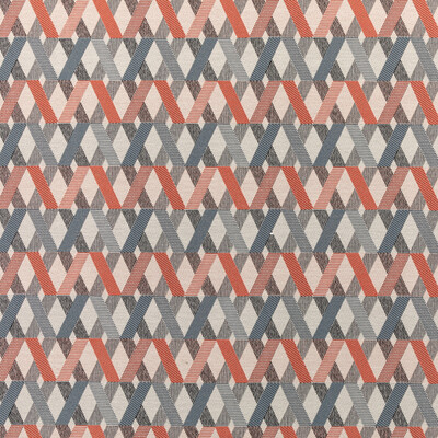 Kravet 36276.512.0 Bridgework Upholstery Fabric in Regatta/Orange/Slate/Blue