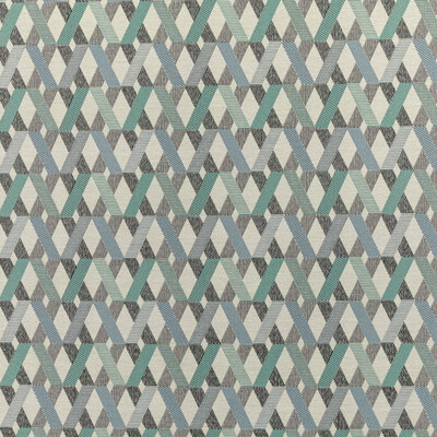 Kravet 36276.815.0 Bridgework Upholstery Fabric in Oasis/Blue/Black/White