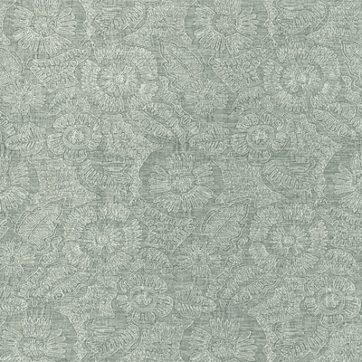 Kravet Couture 36889.135.0 Chenille Bloom Upholstery Fabric in Seaglass/Mineral/White/Teal