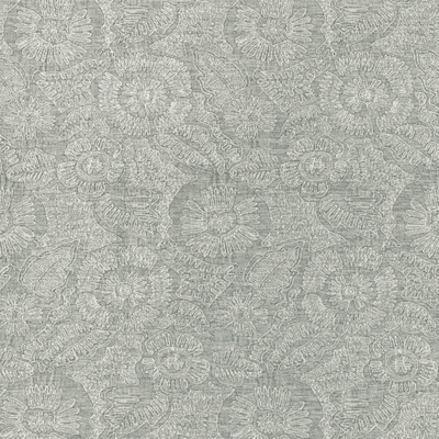 Kravet Couture 36889.15.0 Chenille Bloom Upholstery Fabric in Mist/Grey/White/Blue