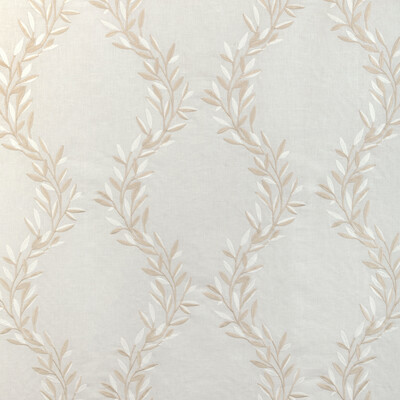 Kravet Design 36942.161.0 Leaf Frame Drapery Fabric in Ivory/Beige/White