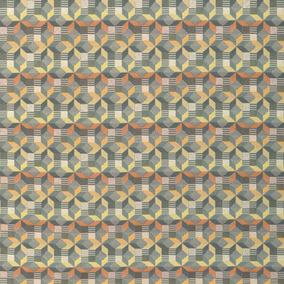 Kravet Contract 37067.411.0 Myriad Upholstery Fabric in Clementine/Grey/Yellow/Yellow