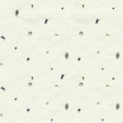 Kravet Couture 3979.101.0 Jewelaccents Drapery Fabric in White , Silver , Champagne