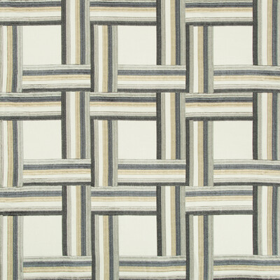 Kravet Couture 4449.511.0 Front Row Drapery Fabric in Steel Blue/Slate/Grey/Ivory