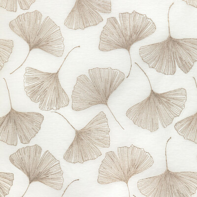 Kravet Couture 4949.416.0 Gingko Leaf Drapery Fabric in Gold/White
