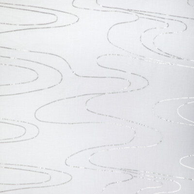 Kravet Design 4999.1101.0 Undulating Wave Drapery Fabric in Silver/Ivory