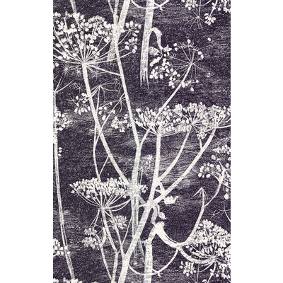 Cole & Son 66/7046.CS.0 Cow Parsley Wallcovering in White/blk/Black