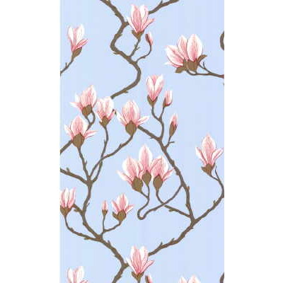 Cole & Son 72/3011.CS.0 Magnolia Wallcovering in Pale Blue/Light Blue/Pink/White