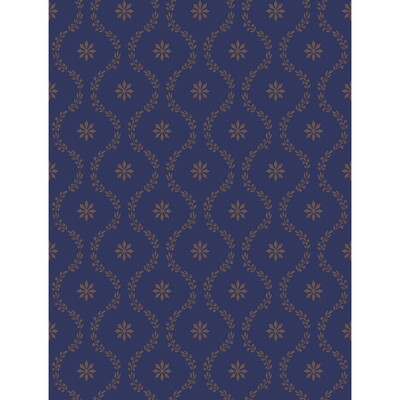 Cole & Son 88/3011.CS.0 Clandon Wallcovering in Navy/Blue/Yellow